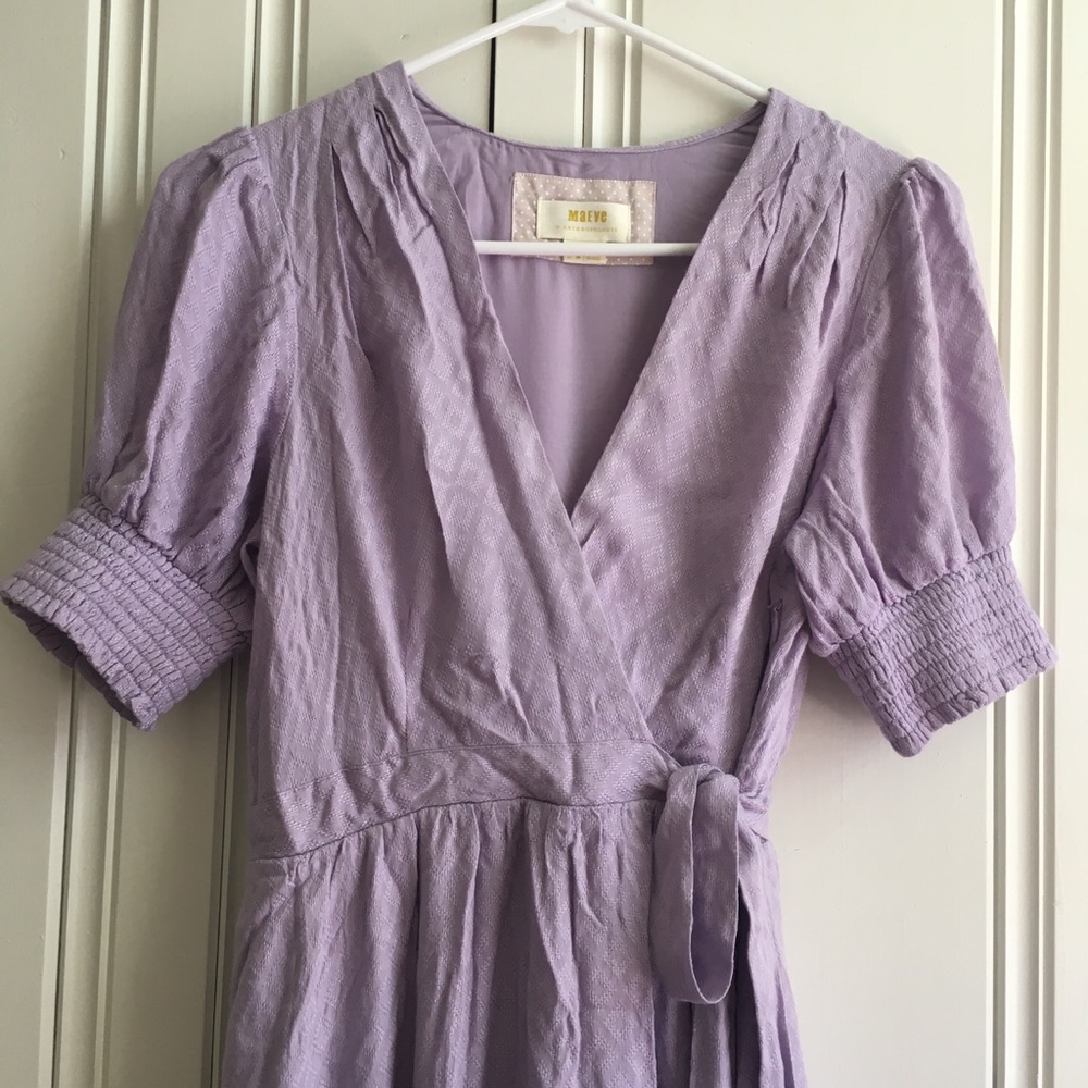 Maeve by Anthropologie Lilac faux wrap dress